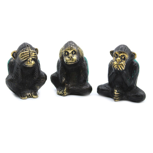 Set of 3 - See No Evil etc - Monkeys - Luna Panther