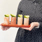 Set of 4 Himalayan Salt Shot Glasses & Wood Serving Stand - Luna Panther