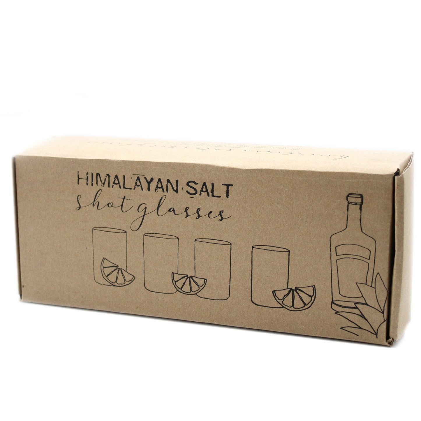 Set of 4 Himalayan Salt Shot Glasses & Wood Serving Stand - Luna Panther