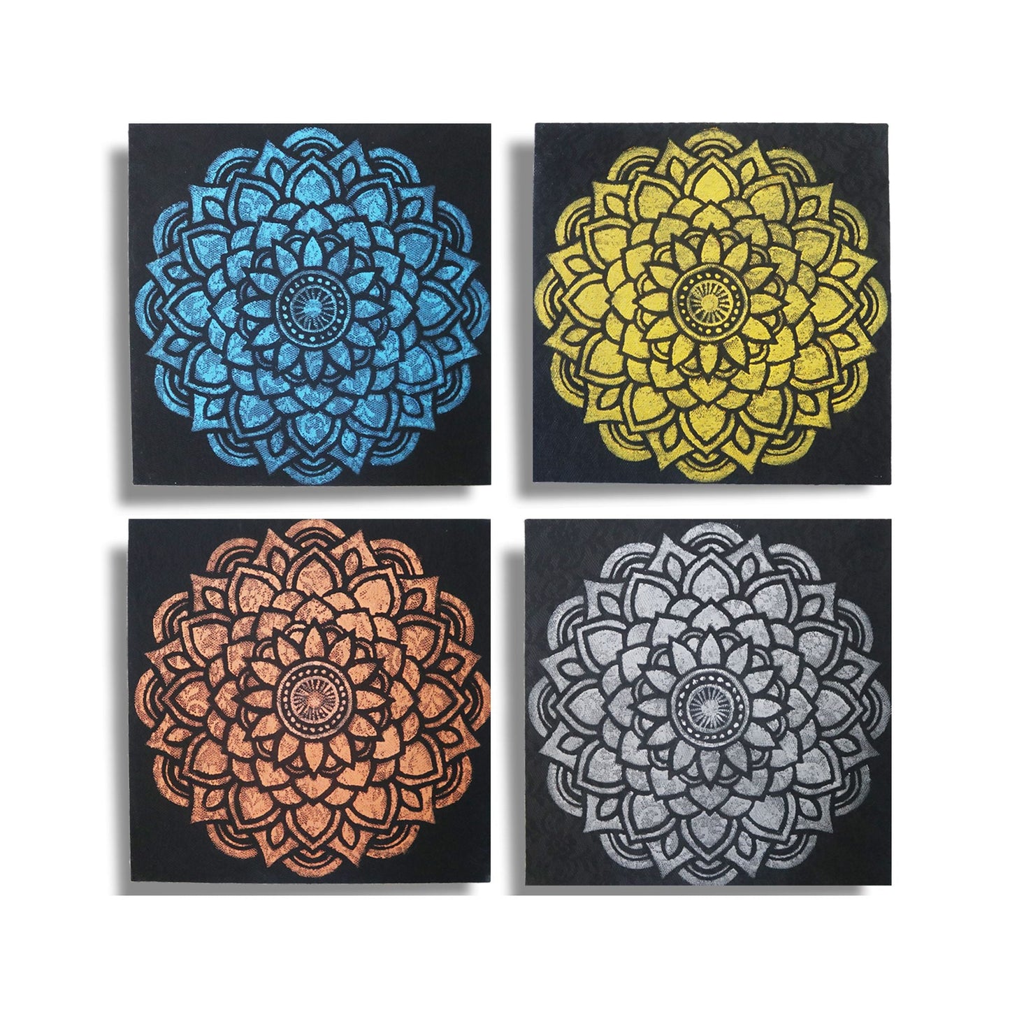 Set of 4 Mandala Brocade Detail 30x30cm - Luna Panther