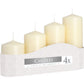 Set of 4 Pillar Candles 50mm (11/16/22/33H) - Ivory - Luna Panther