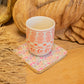 Set of 4 Square Coasters - Pretty Floral - Luna Panther