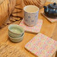 Set of 4 Square Coasters - Pretty Floral - Luna Panther