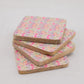 Set of 4 Square Coasters - Pretty Floral - Luna Panther