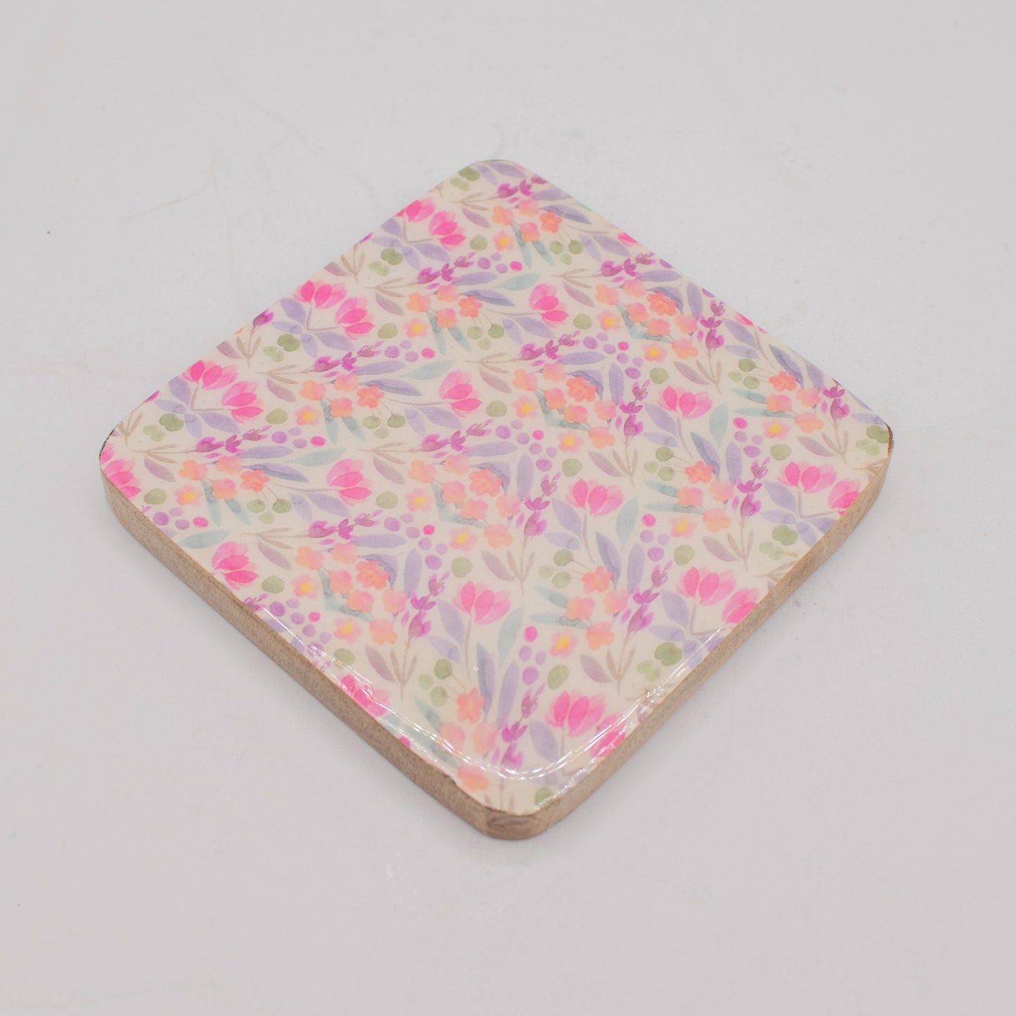 Set of 4 Square Coasters - Pretty Floral - Luna Panther