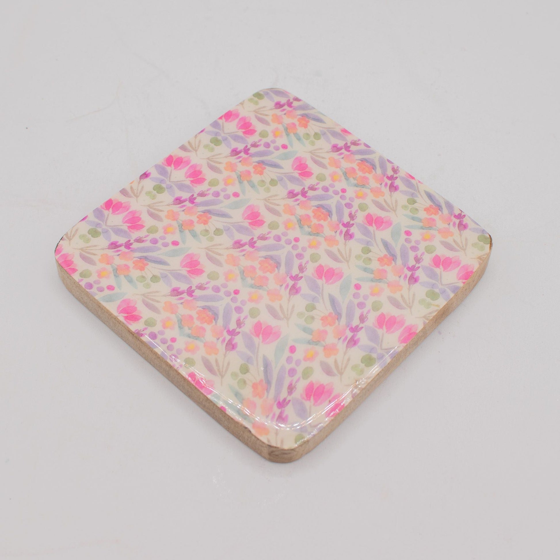 Set of 4 Square Coasters - Pretty Floral - Luna Panther