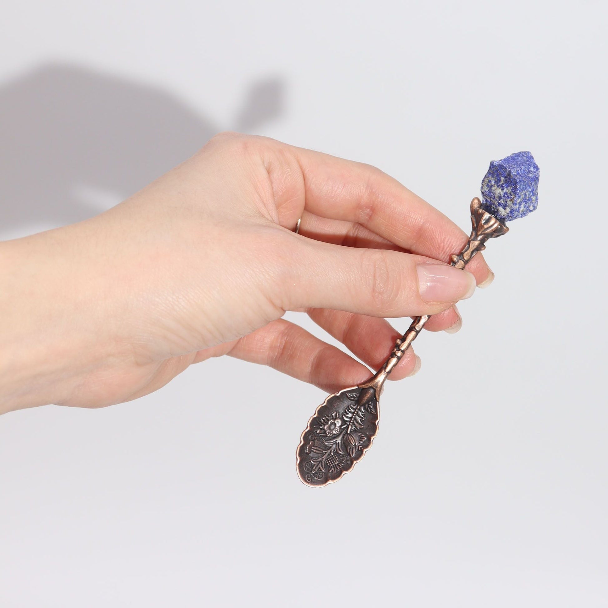 Set of 7 Bronze Gemstone Crystal Witch Spoons - Luna Panther