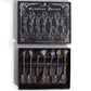 Set of 7 Bronze Gemstone Crystal Witch Spoons - Luna Panther