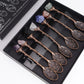 Set of 7 Bronze Gemstone Crystal Witch Spoons - Luna Panther