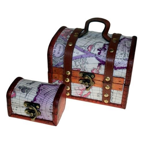 Sets of 2 Colonial Boxes - Atlas Design - Luna Panther