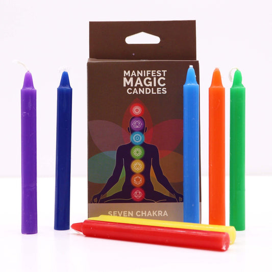 Seven Chakra Manifest Magic Candles (pack of 7) - Luna Panther alternate view