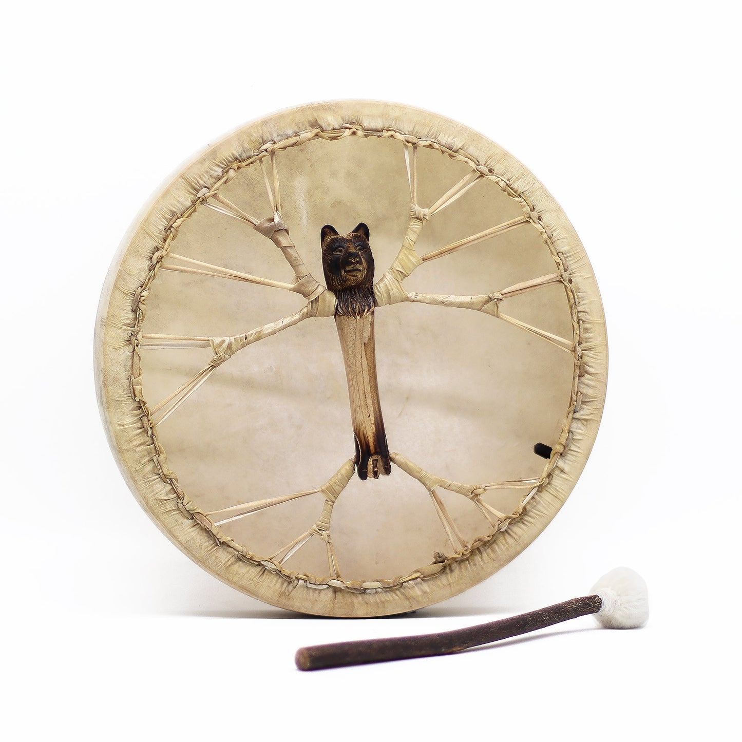 Spirit of the Bear Shaman Drum & Stick - Tunable 40cm detail view 4 at Luna Panther