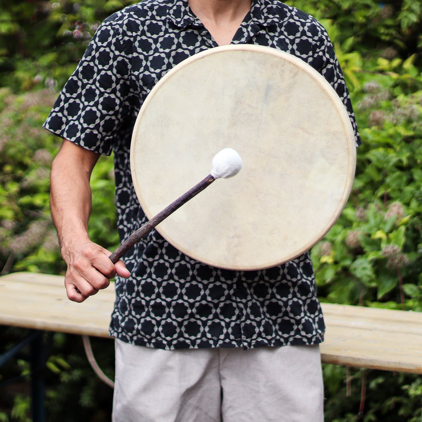 Spirit of the Bear Shaman Drum & Stick - Tunable 40cm detail view 11 at Luna Panther
