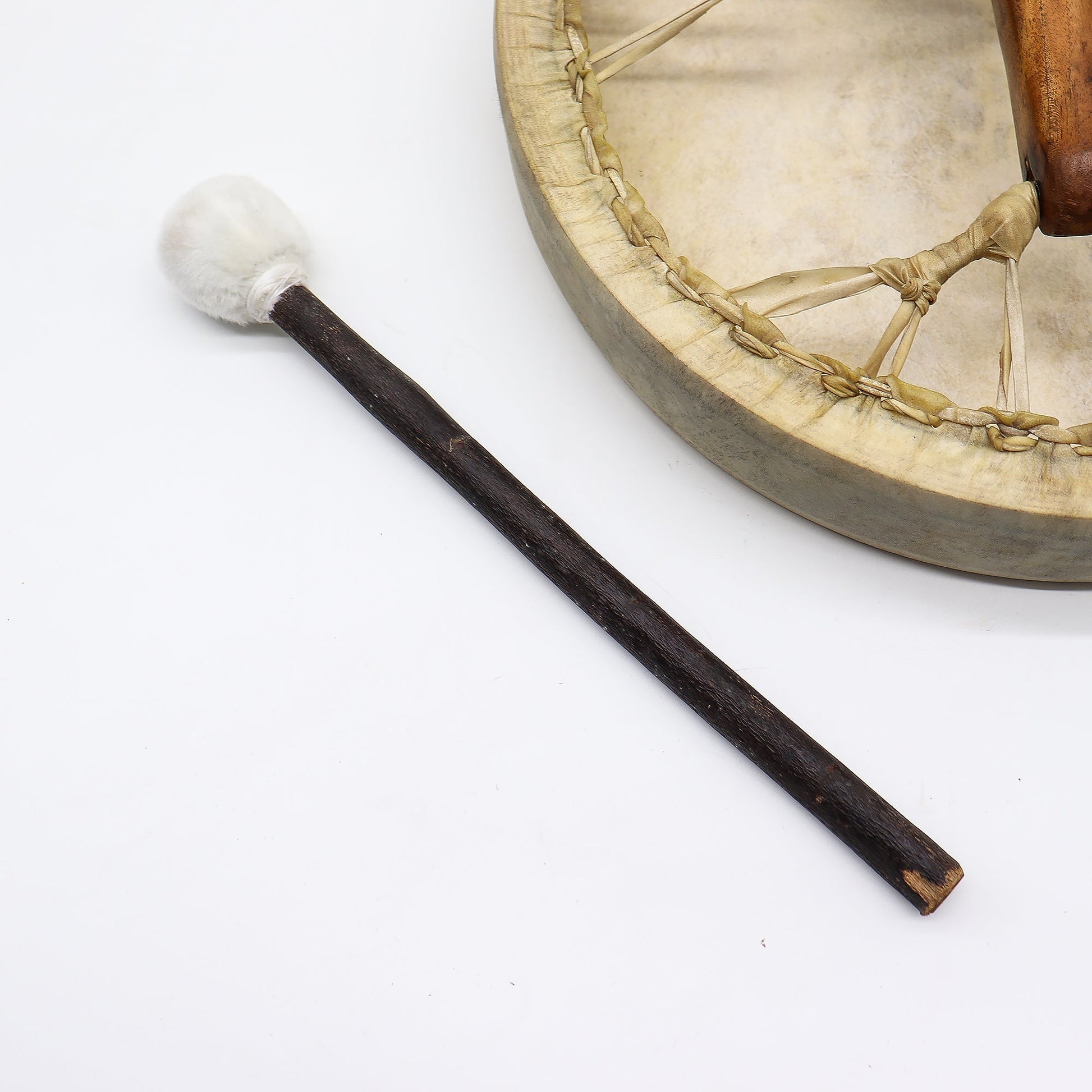 Spirit of the Wolf Shaman Drum & Stick - Tunable 40cm detail view 4 at Luna Panther