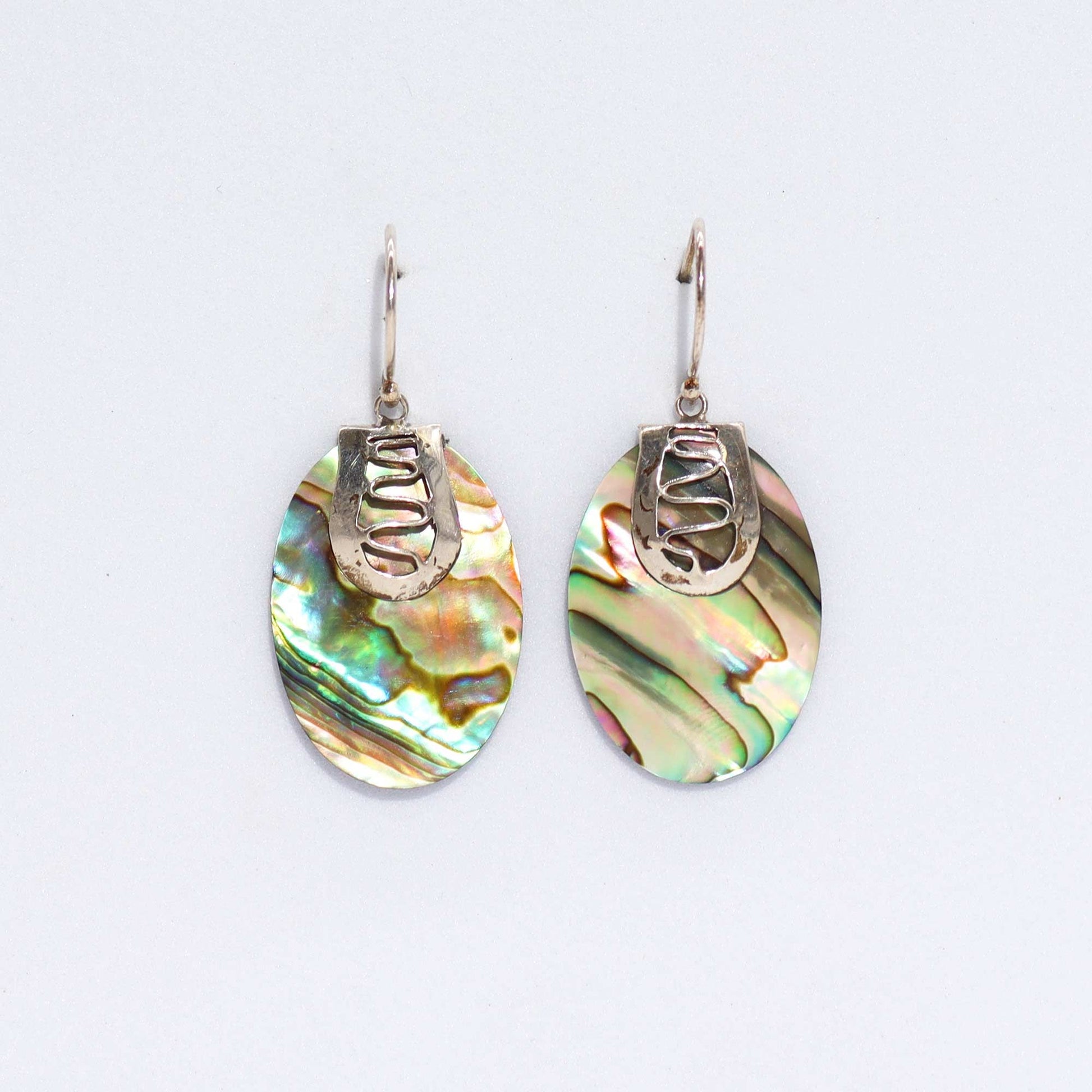 Shell & Silver Earrings - Abalone - Luna Panther