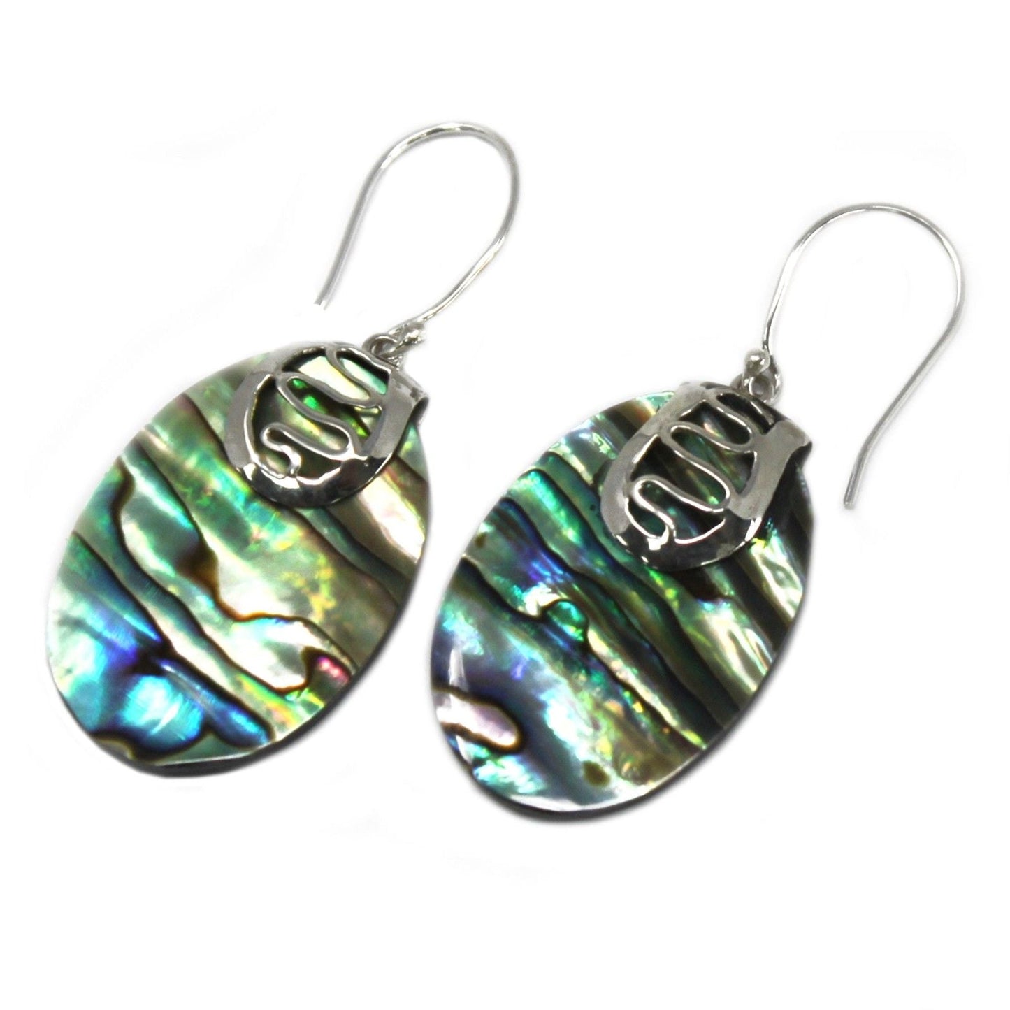 Shell & Silver Earrings - Abalone - Luna Panther