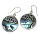 Shell & Silver Earrings - Classic Disc - Abalone - Luna Panther