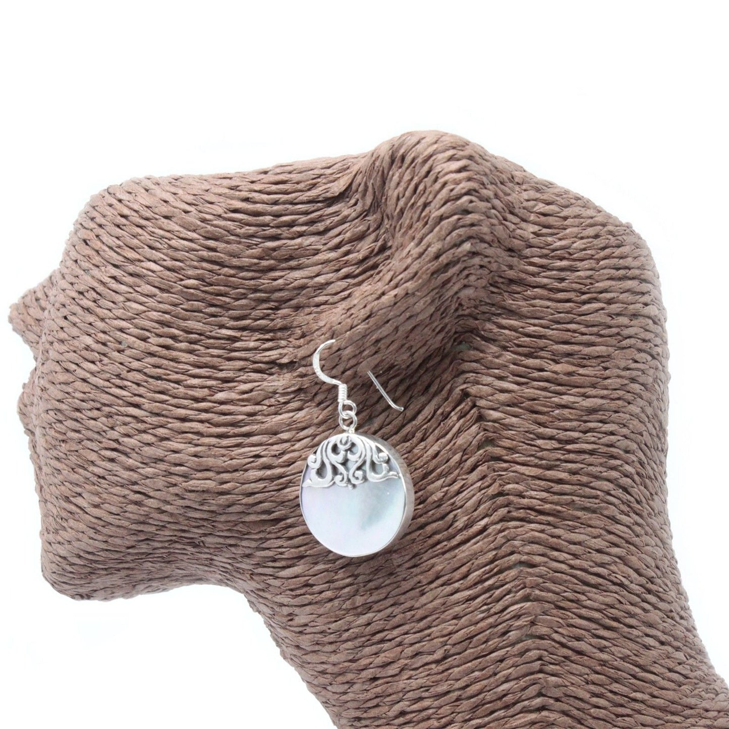 Shell & Silver Earrings - Classic Disc - MOP - Luna Panther