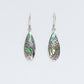 Shell & Silver Earrings - Long Teardrop - Abalone - Luna Panther