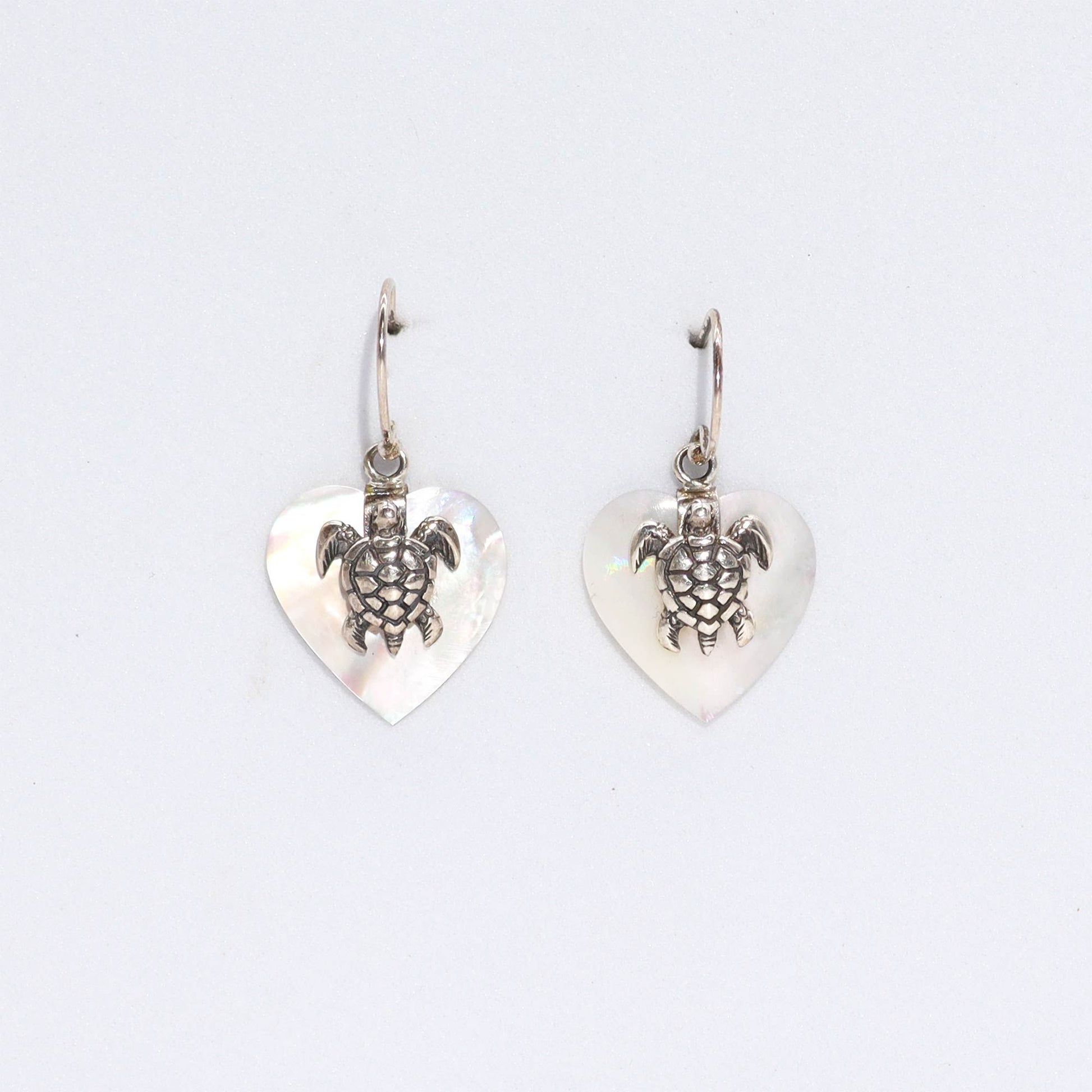 Shell & Silver Earrings - Sea Turtle - MOP - Luna Panther