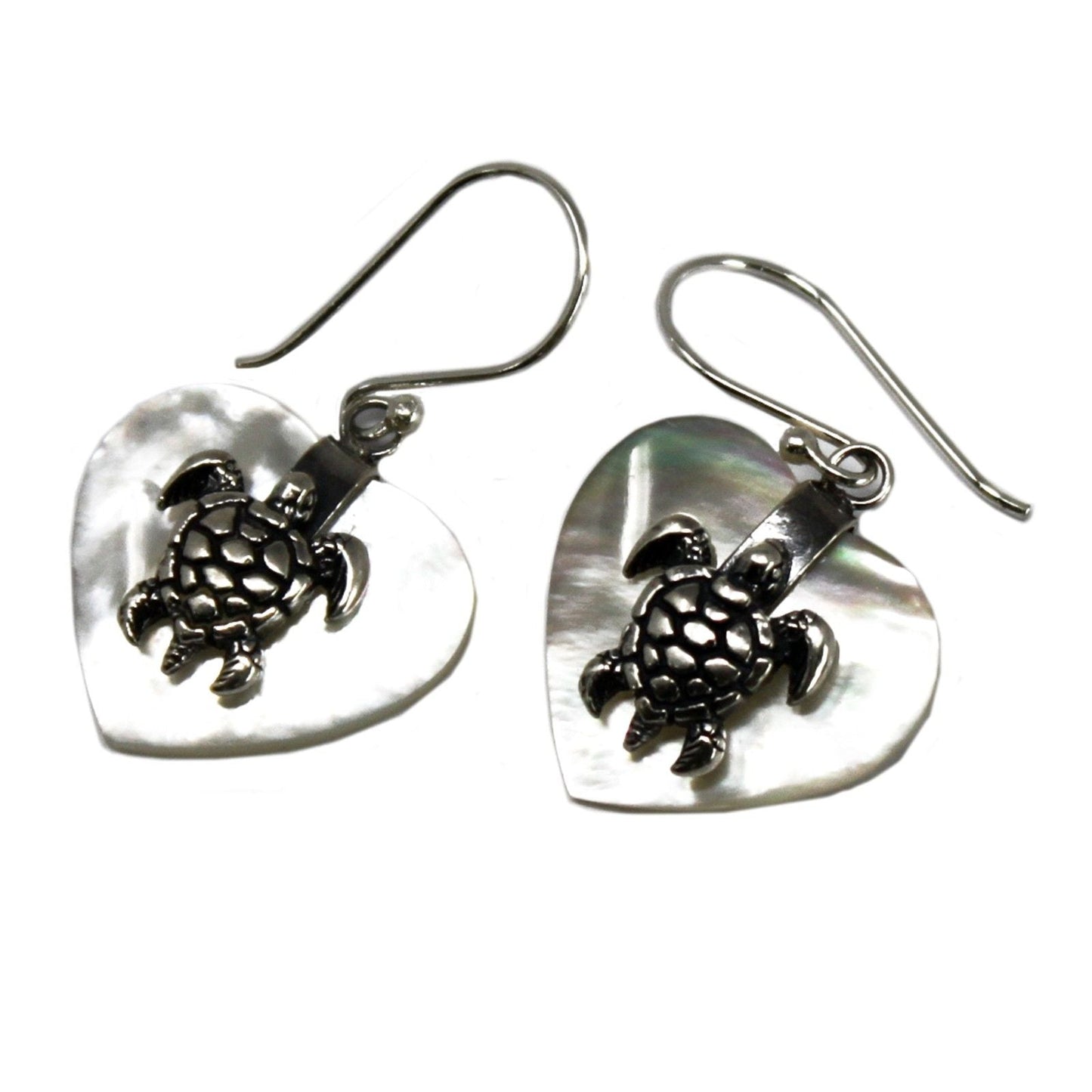 Shell & Silver Earrings - Sea Turtle - MOP - Luna Panther