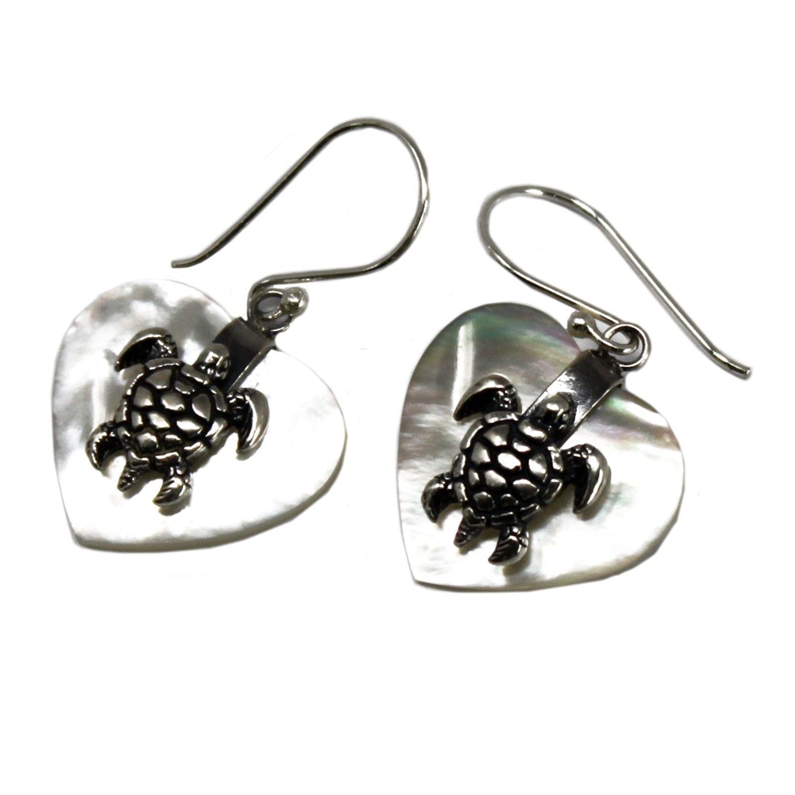 Shell & Silver Earrings - Sea Turtle - MOP - Luna Panther