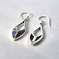 Shell & Silver Earrings - Spear Drops - Abalone - Luna Panther