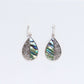 Shell & Silver Earrings - Teardrop - Abalone - Luna Panther
