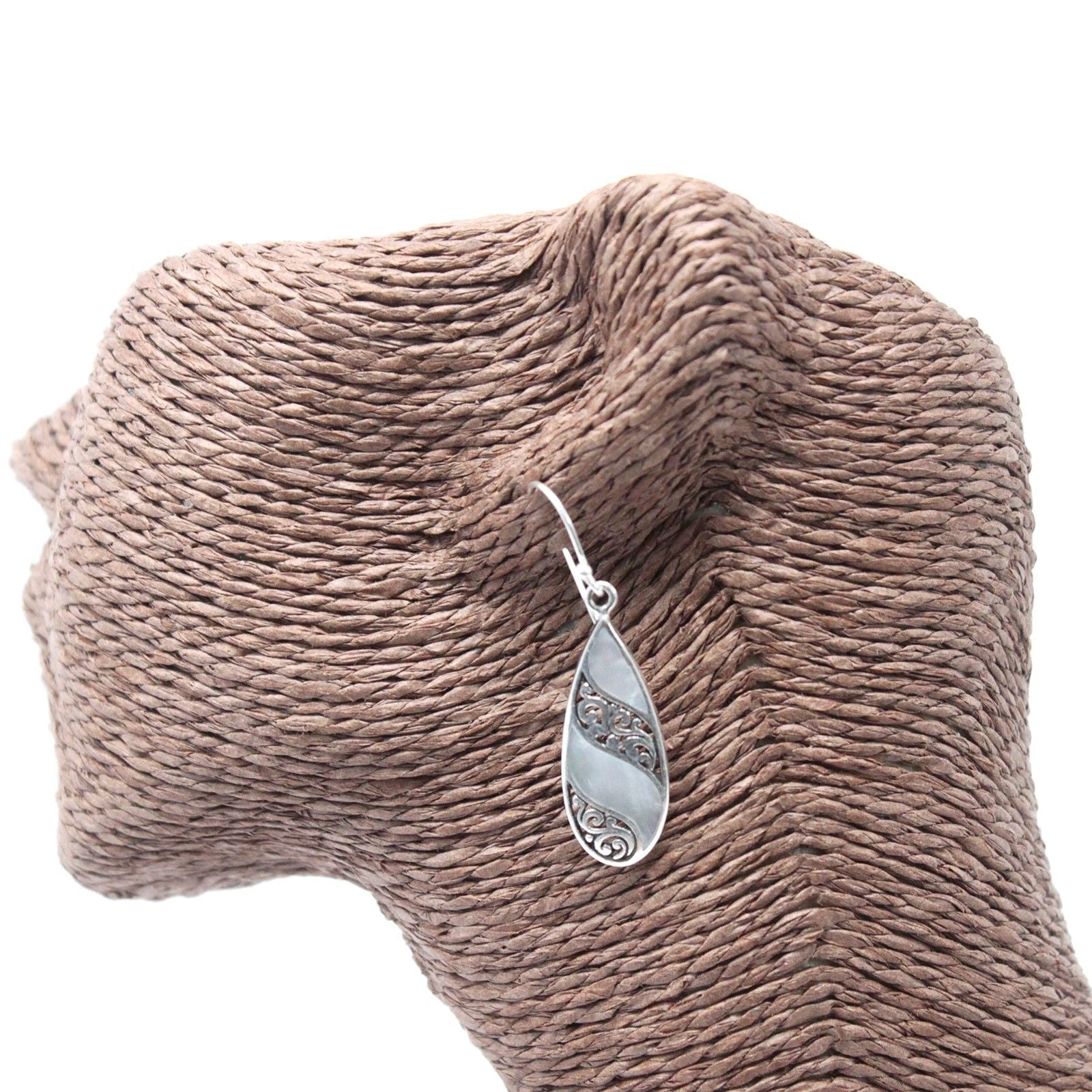 Shell & Silver Earrings - Teardrop - MOP - Luna Panther