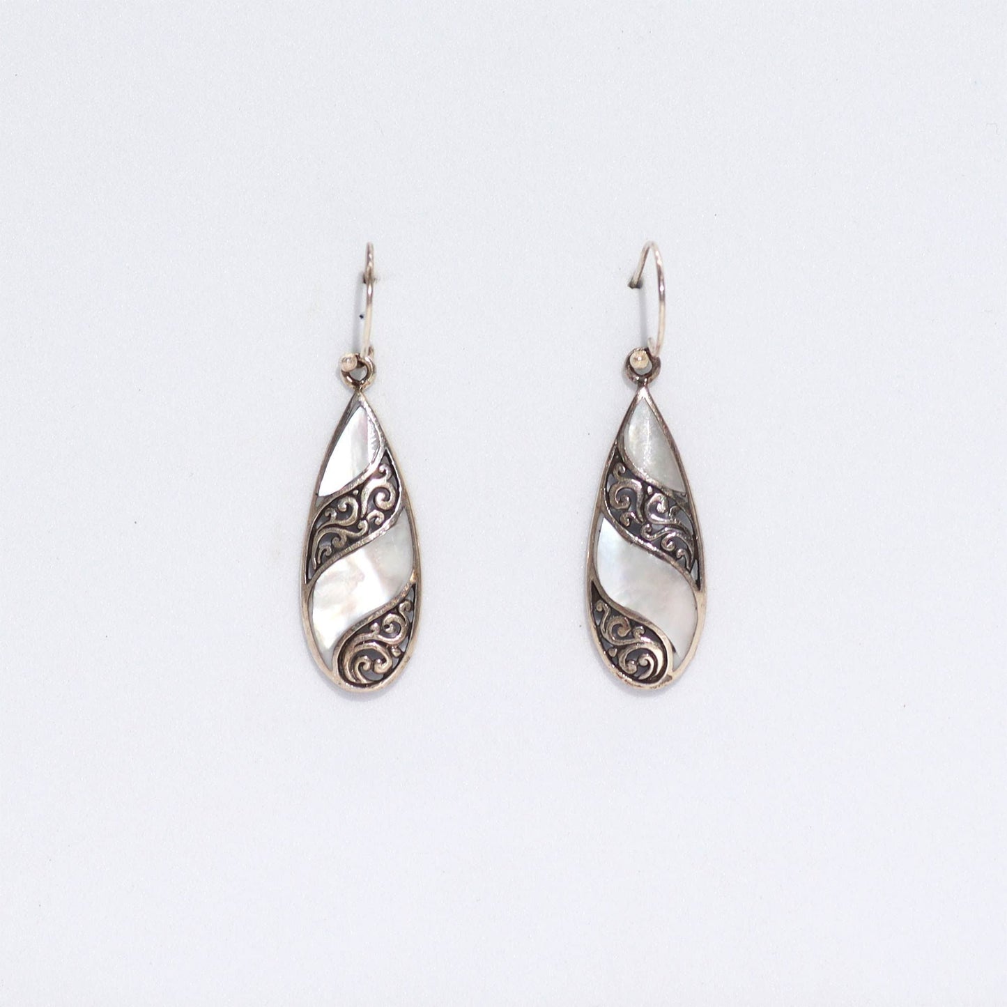 Shell & Silver Earrings - Teardrop - MOP - Luna Panther