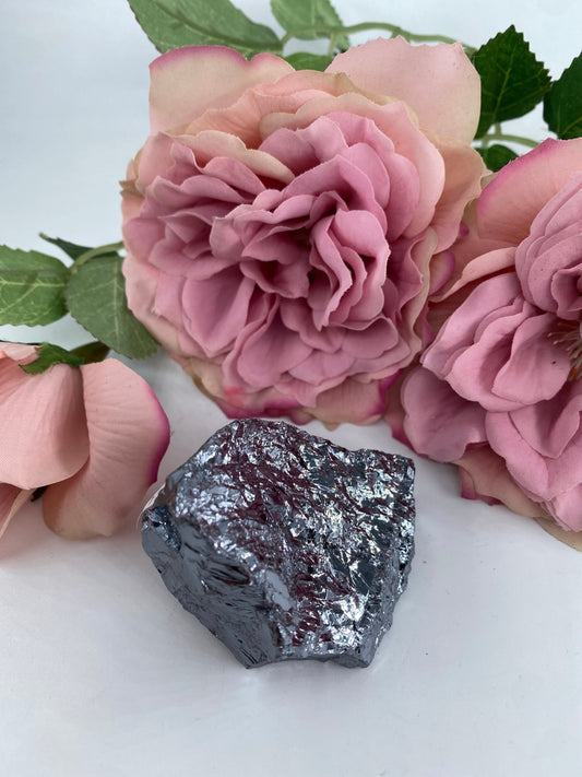Polished Silicon Metal Crystal featuring natural patterning and unique variations - Luna Panther