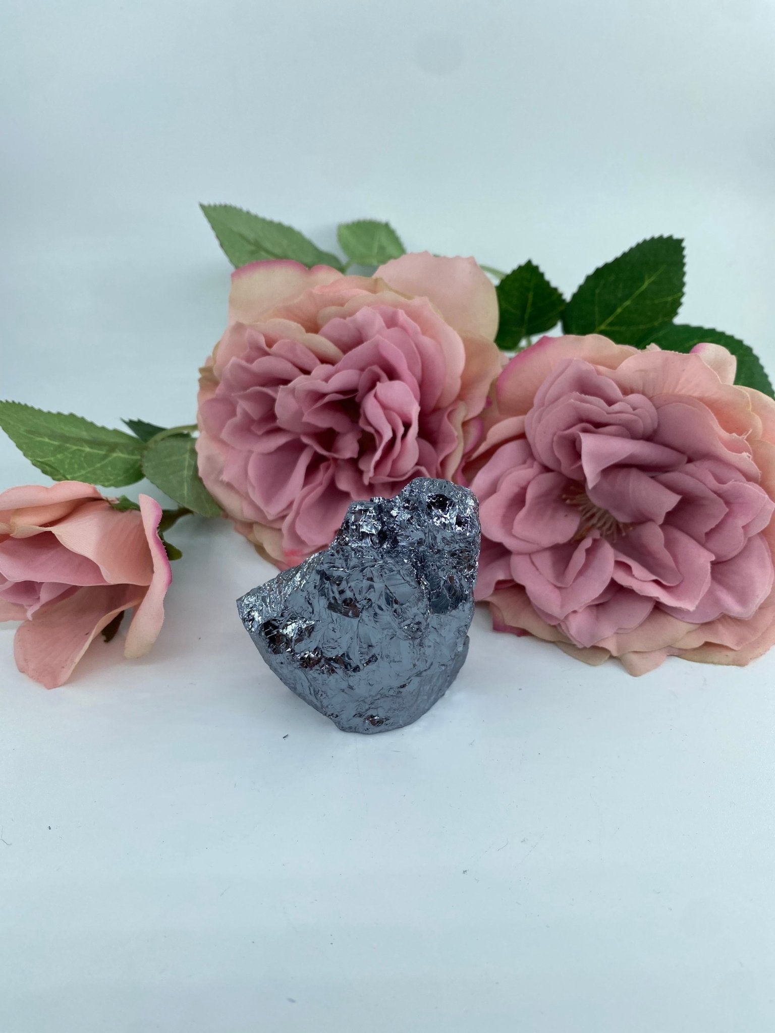 Polished Silicon Metal Crystal featuring natural patterning and unique variations - Luna Panther