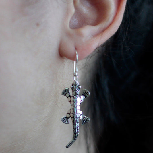 Silver Earrings - Lizards - Luna Panther