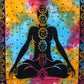 Single Cotton Bedspread + Wall Hanging - Chakra Buddha - Luna Panther