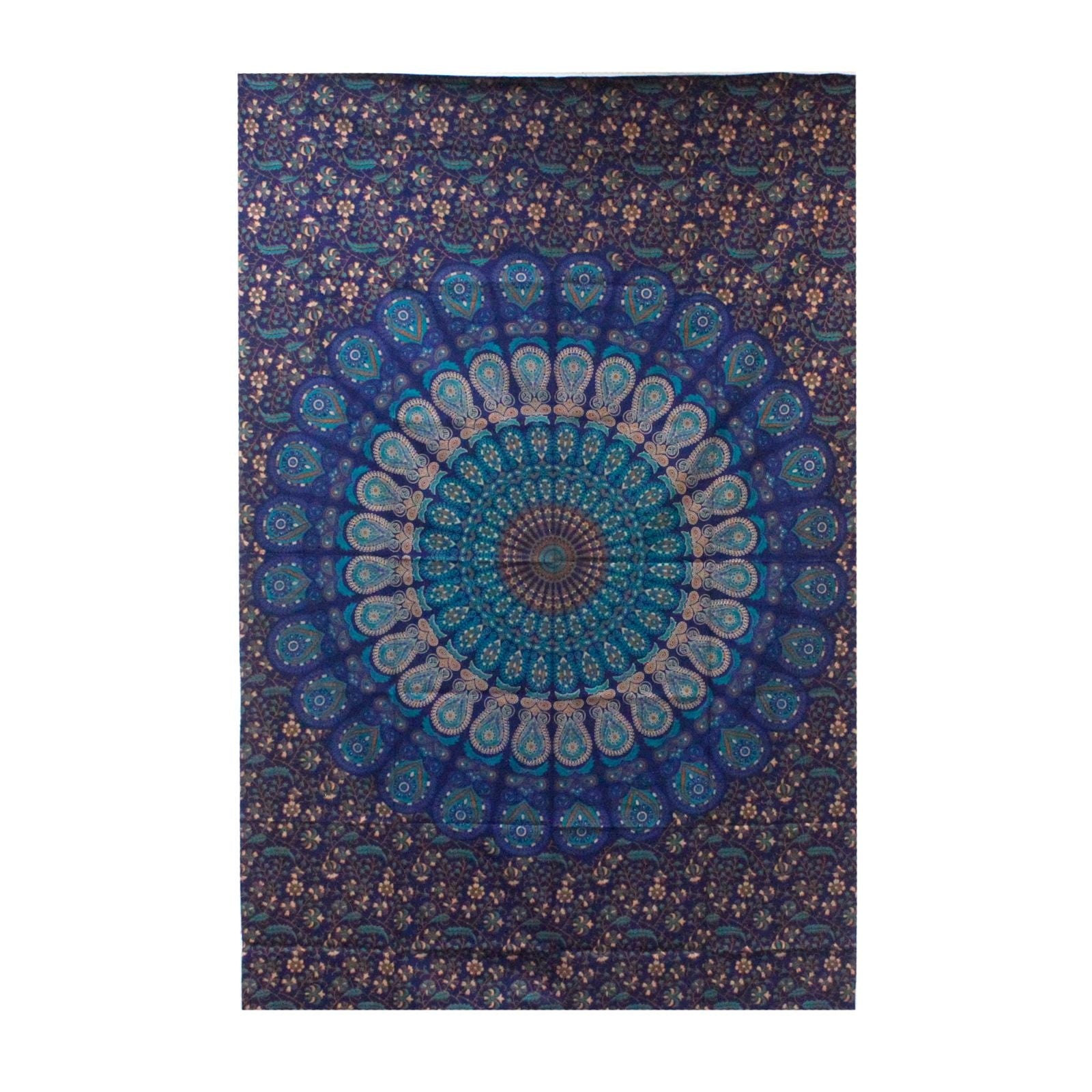 Single Cotton Bedspread + Wall Hanging - Classic Mandala - Luna Panther