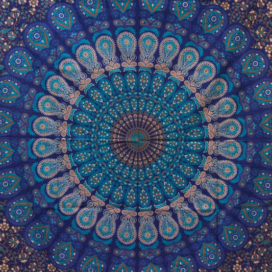 Single Cotton Bedspread + Wall Hanging - Classic Mandala - Luna Panther alternate view