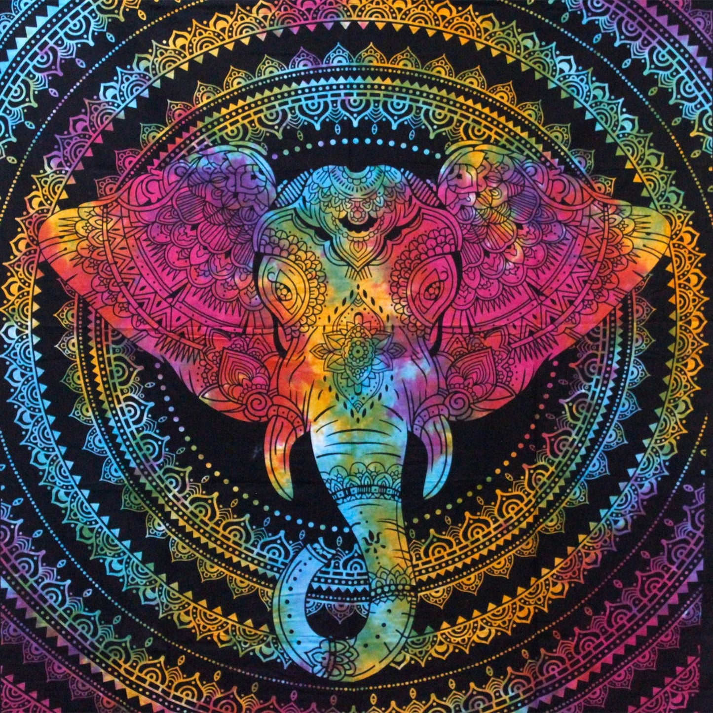 Single Cotton Bedspread + Wall Hanging - Elephant Head - Luna Panther