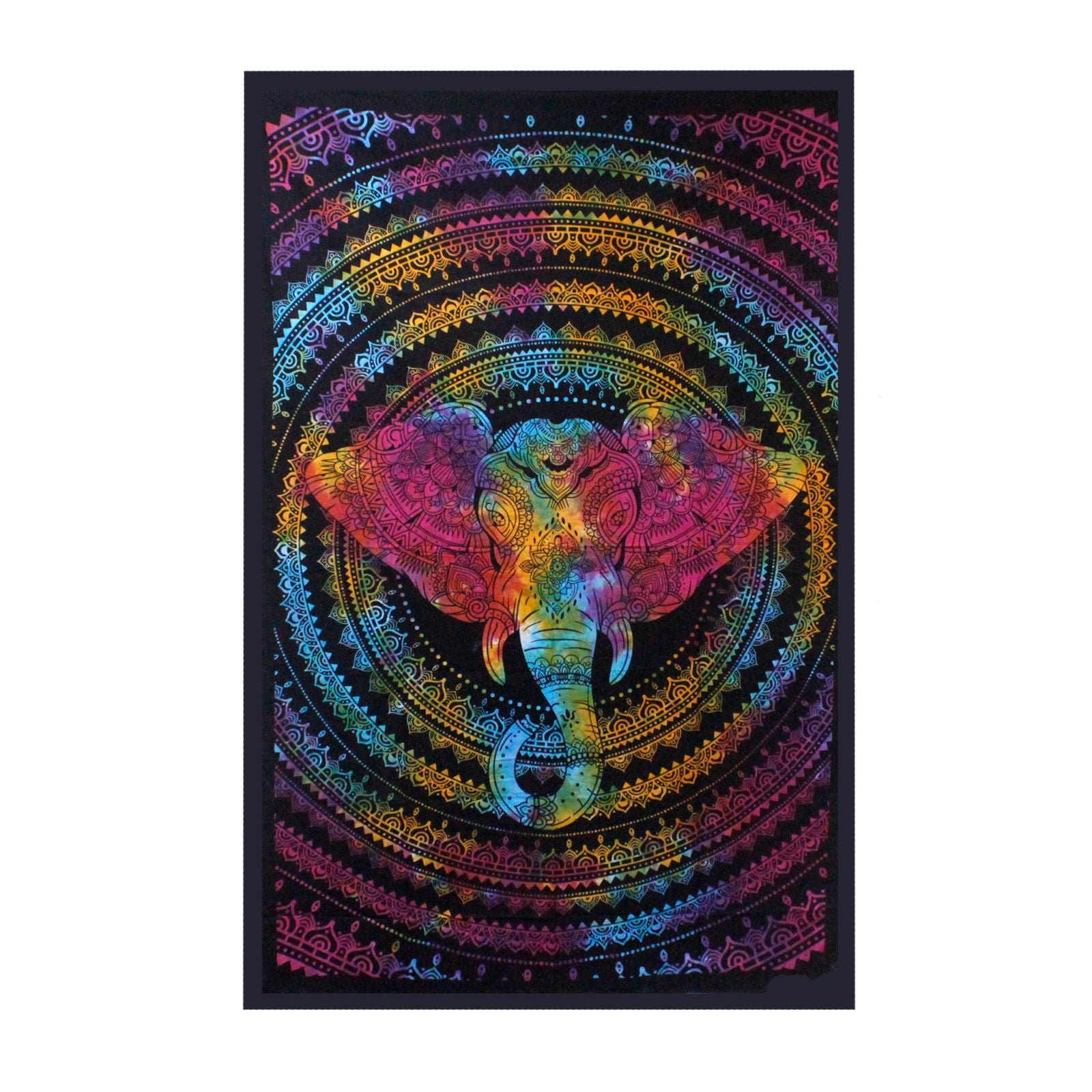 Single Cotton Bedspread + Wall Hanging - Elephant Head - Luna Panther