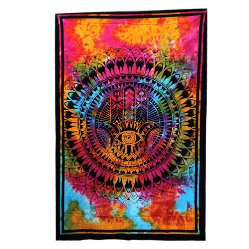 Single Cotton Bedspread + Wall Hanging - Hamsa - Luna Panther