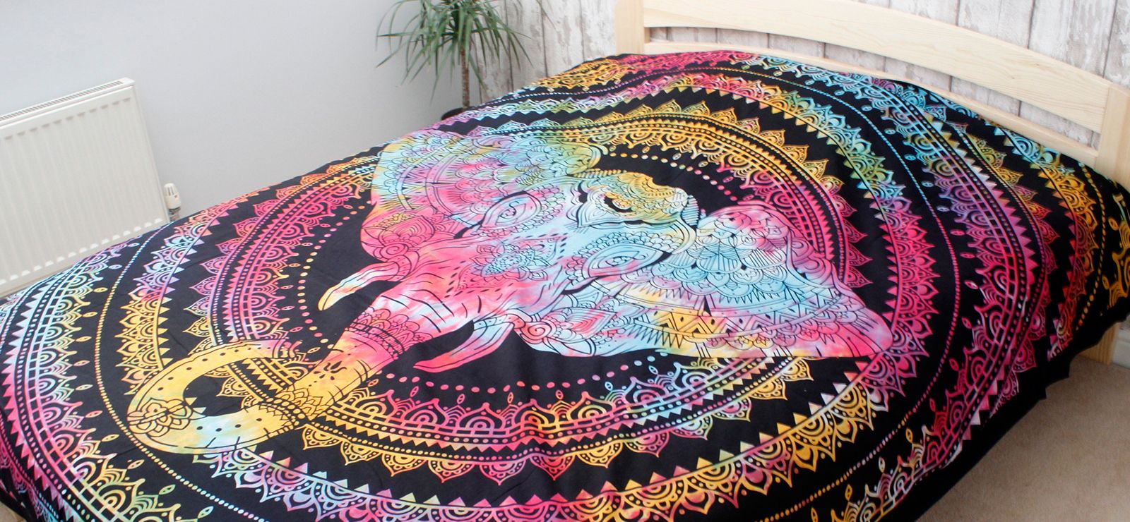Single Cotton Bedspread + Wall Hanging - Winter Tree - Luna Panther