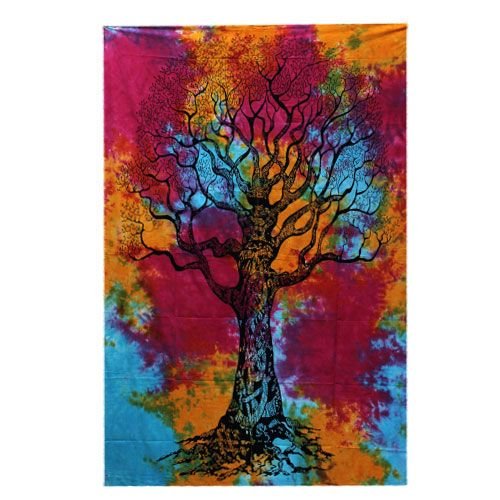 Single Cotton Bedspread + Wall Hanging - Winter Tree - Luna Panther