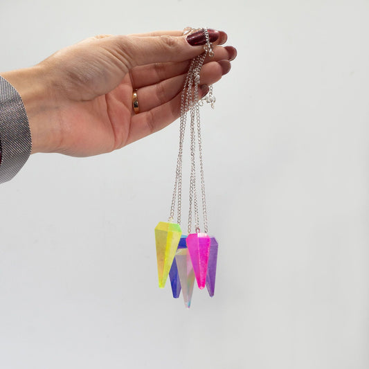 Six Sided Pendulum – Aurora Crystal Peach – 4 cm - Luna Panther