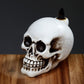 Polished Skull Backflow Incense Burner featuring natural patterning and unique variations - Luna Panther