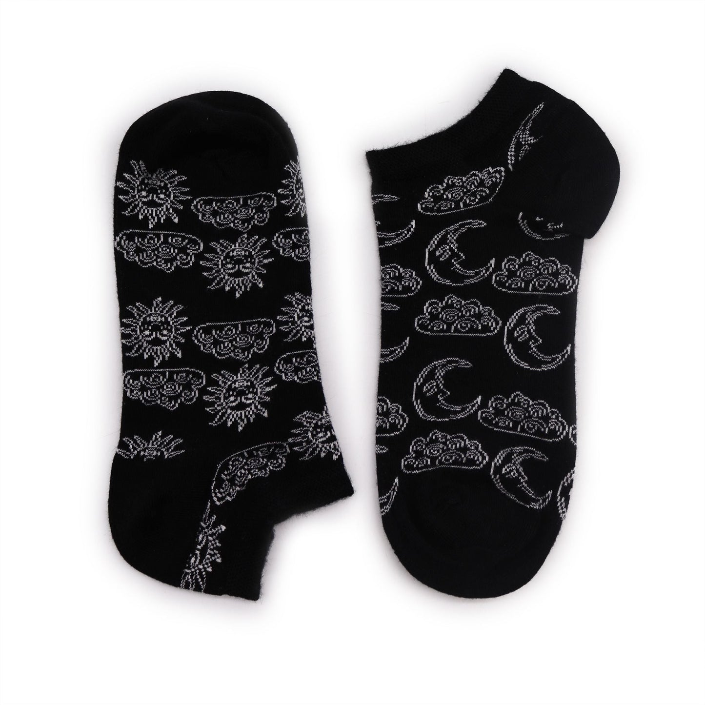 Polished S/M Hop Hare Bamboo Socks Low (3.5-6.5) - Day and Night featuring natural patterning and unique variations - Luna Panther