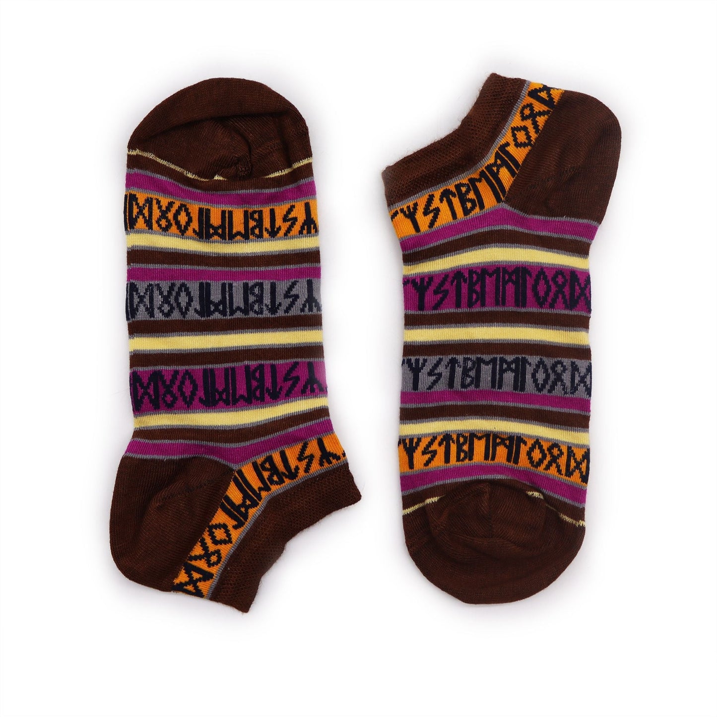Polished S/M Hop Hare Bamboo Socks Low (3.5-6.5) - Rune Stones featuring natural patterning and unique variations - Luna Panther