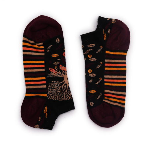 Polished S/M Hop Hare Bamboo Socks Low (3.5-6.5) - Tree of Life featuring natural patterning and unique variations - Luna Panther