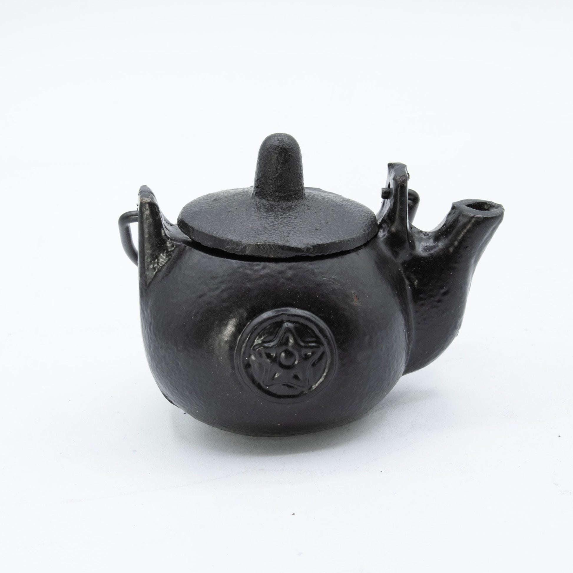 Small Cast Iron Ritual Pot with Pentagon 8x8x10cm - Luna Panther