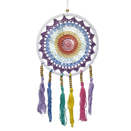 Polished Small Dreamcatcher (22x56cm) - Pastel Rainbow featuring natural patterning and unique variations - Luna Panther