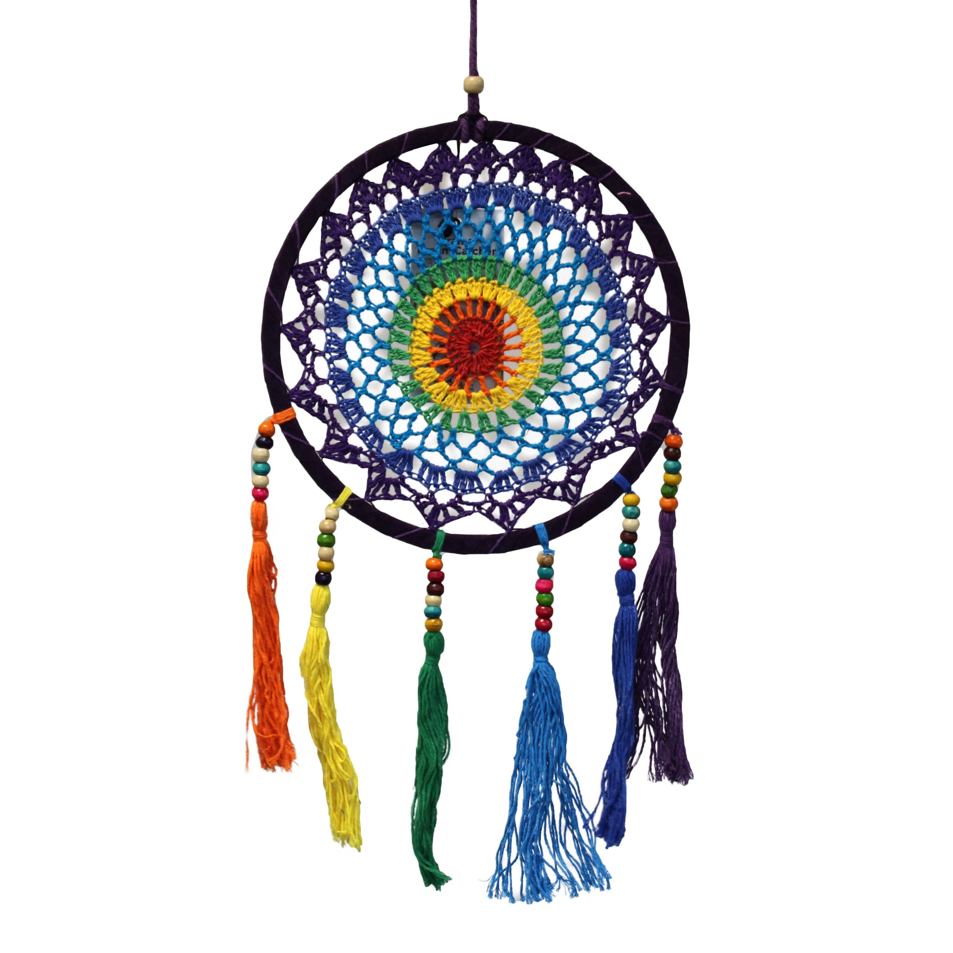 Polished Small Dreamcatcher (22x56cm) - Vivid Rainbow featuring natural patterning and unique variations - Luna Panther