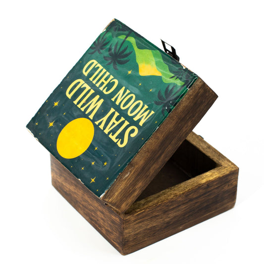 Small Enamelled Box - Stay Wild Moon Child - Luna Panther